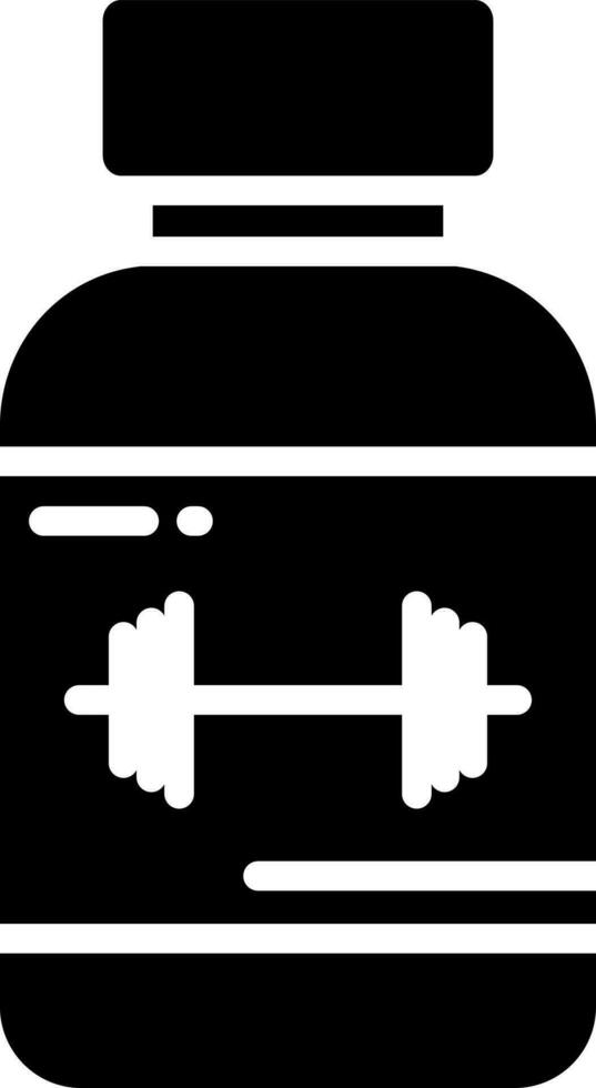 Bodybuilder medicine bottle icon. vector