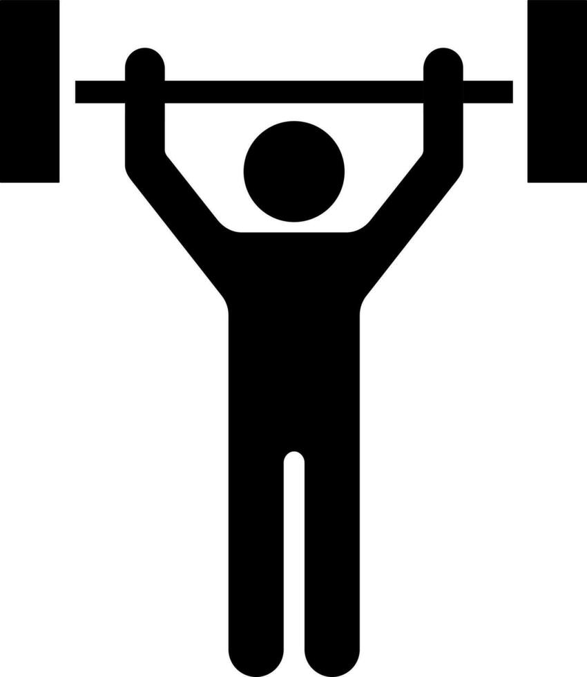 Man doing weightlifting exercise icon. vector
