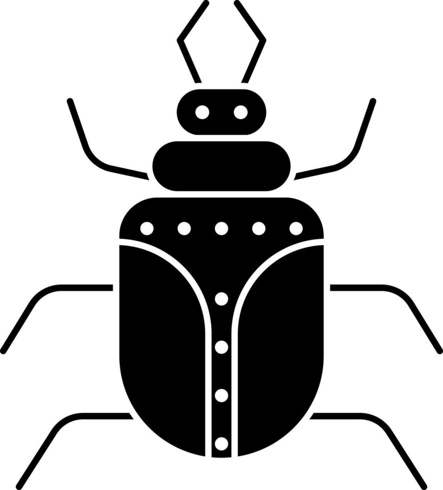 negro y blanco cucaracha icono o símbolo. vector