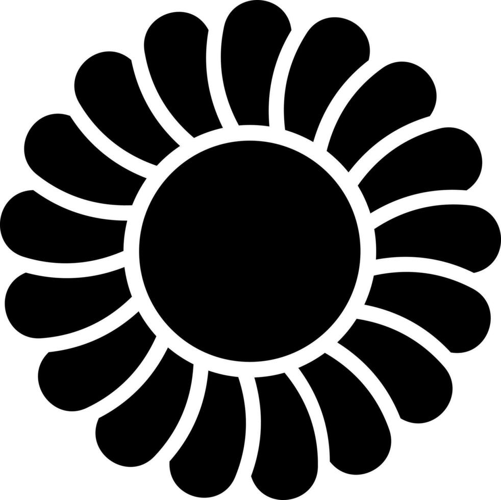 Sun flower icon in Black and White color. vector