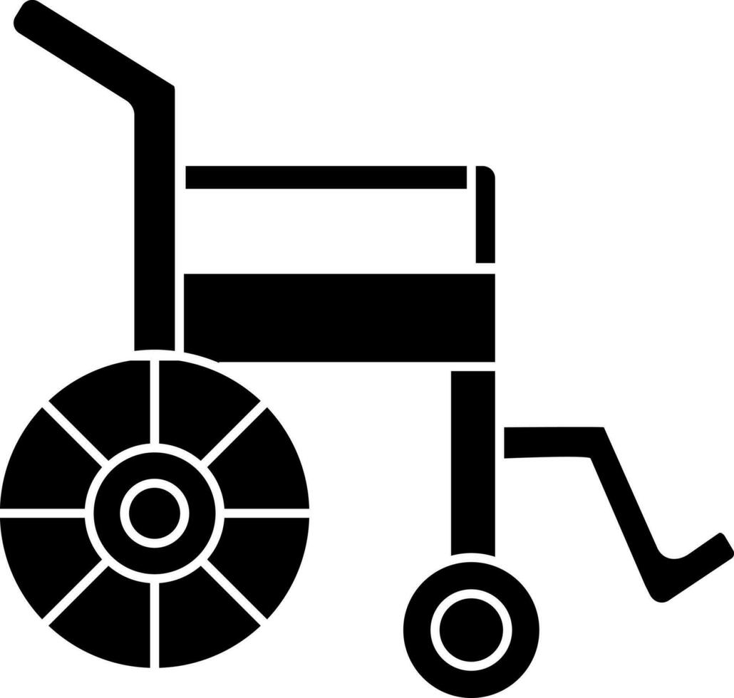 Illustration of wheelchair icon in Black and White color. vector