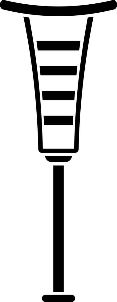 Crutch icon or symbol in Black and White color. vector