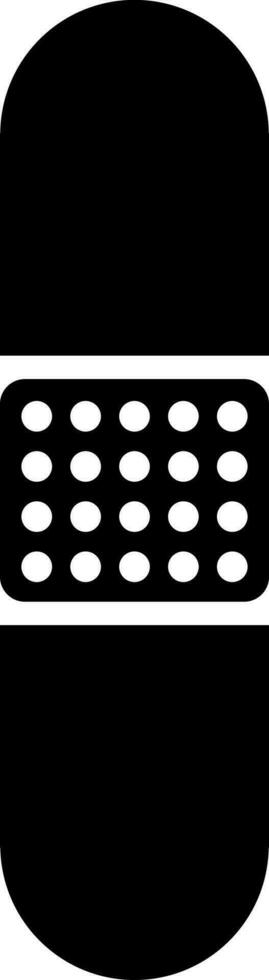 Black and White band aid in flat style. vector