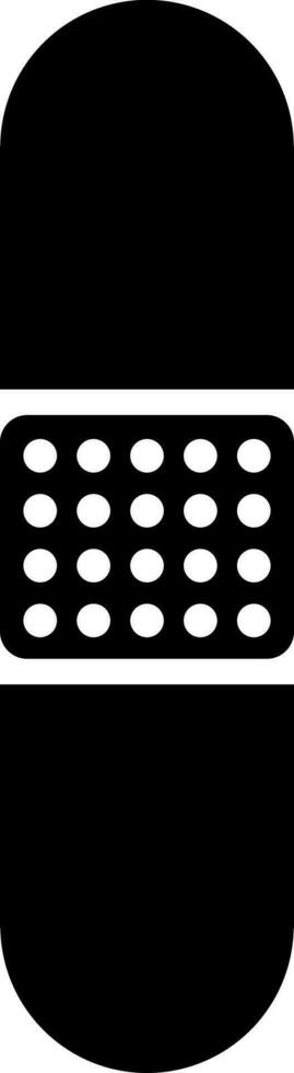 Black and White band aid in flat style. vector