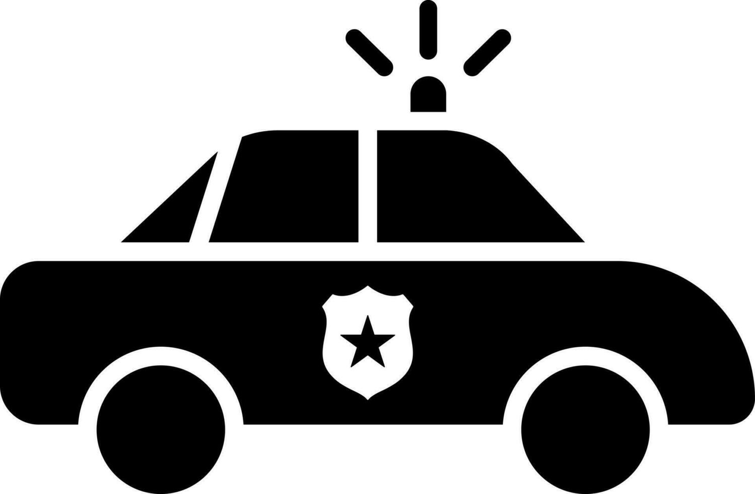 Illustration of police car icon. vector