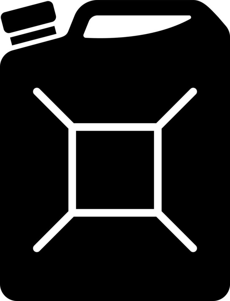 Black and White jerry can icon or symbol. vector