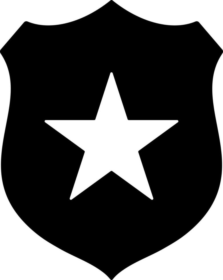 Glyph illustration of police badge icon. vector
