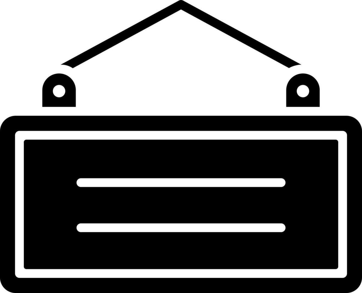 Door signboard icon in Black and White color. vector