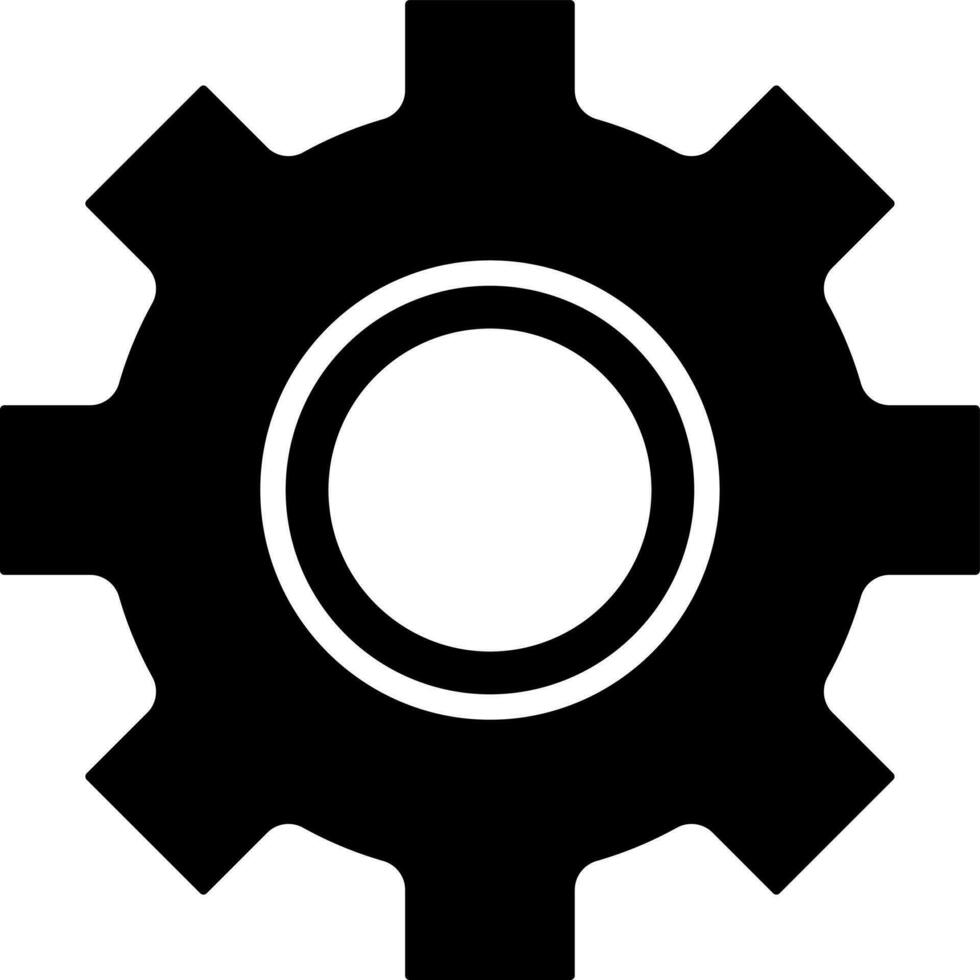 Black and White setting icon or symbol. vector