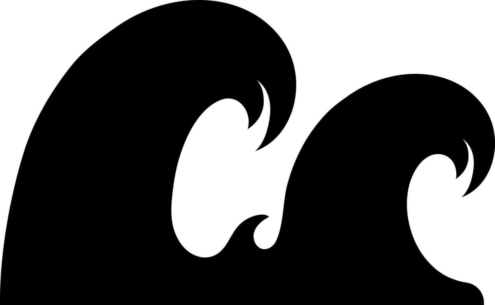 Tsunami or water waves glyph icon. vector