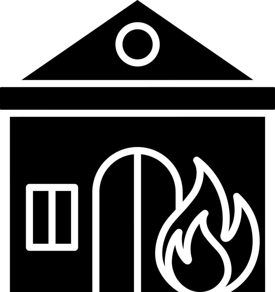 Fire home icon in flat style. vector