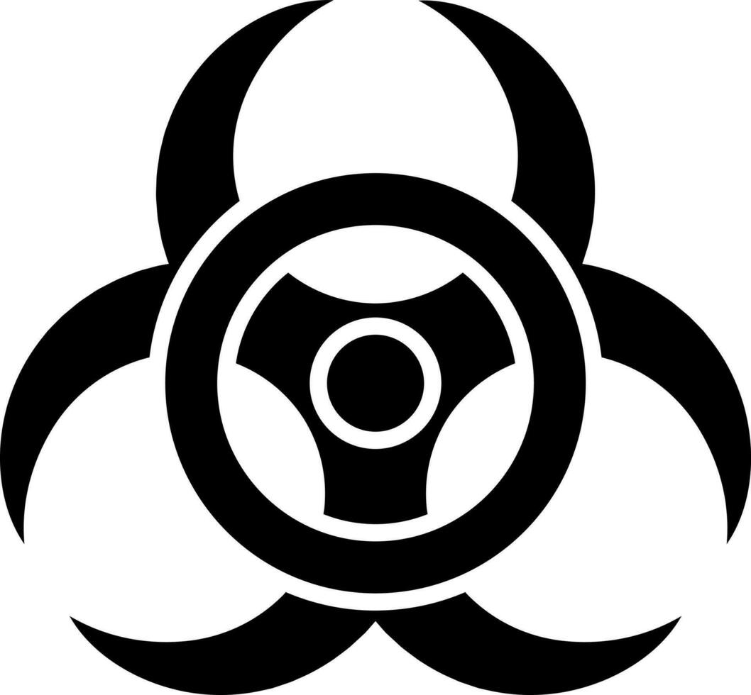 Biohazard glyph icon or symbol. vector