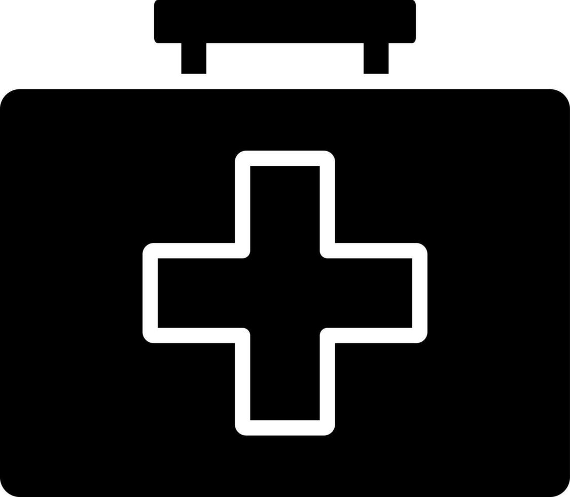 First aid box icon in Black and White color. vector