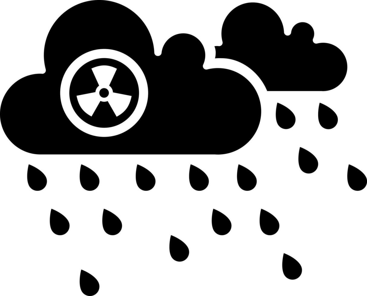 Acid rain glyph icon or symbol. vector