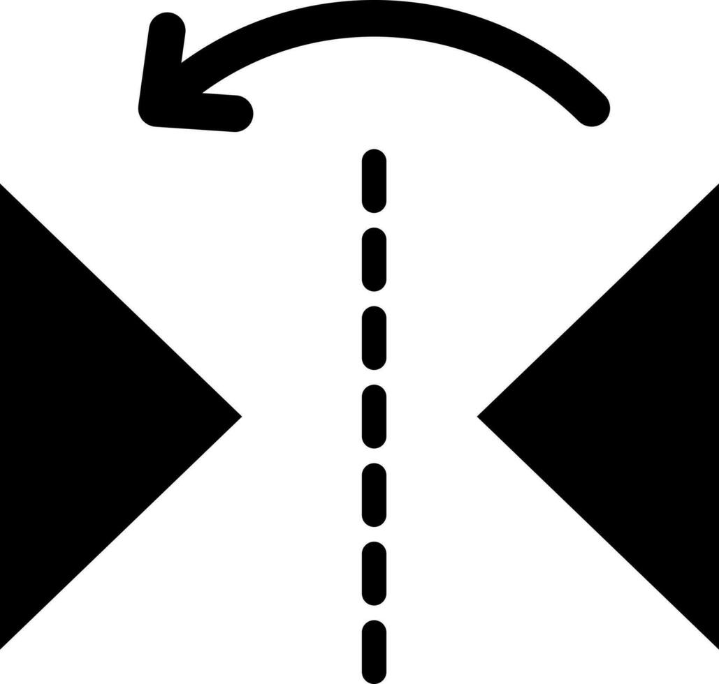 Mirror horizontal arrow icon in Black and White color. vector