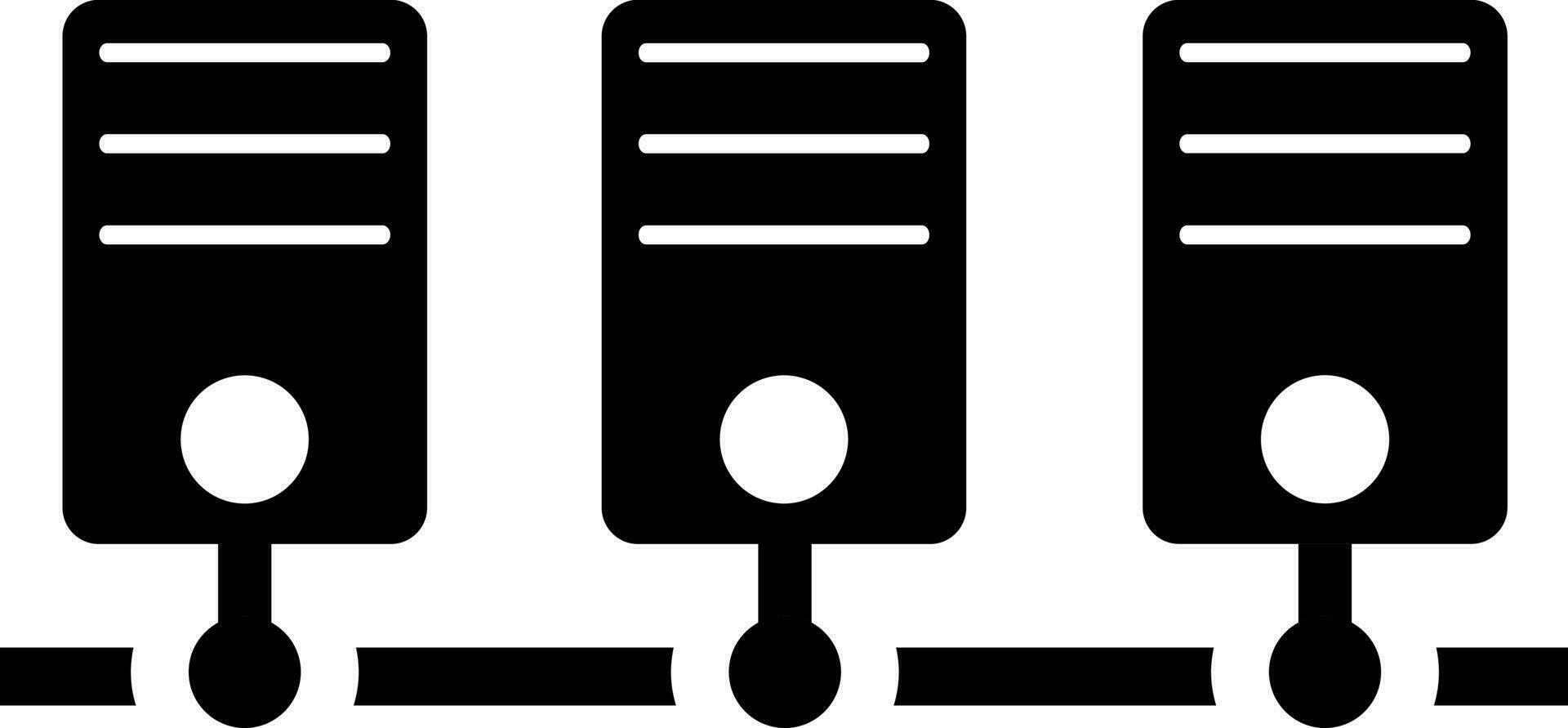 Flat style server connection icon. vector