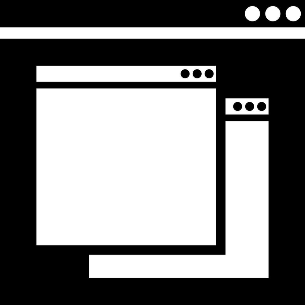 Illustration of web window glyph icon. vector