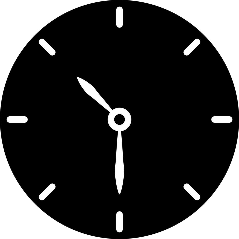 Glyph clock icon in flat style. vector