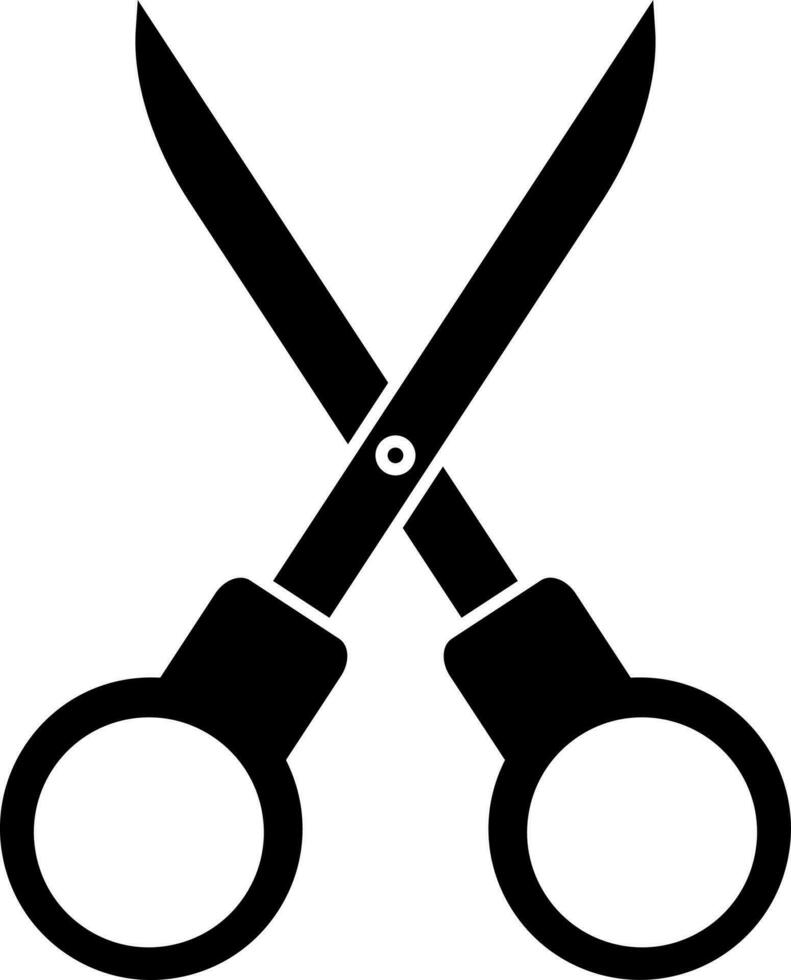 Isolated scissors glyph icon or symbol. vector