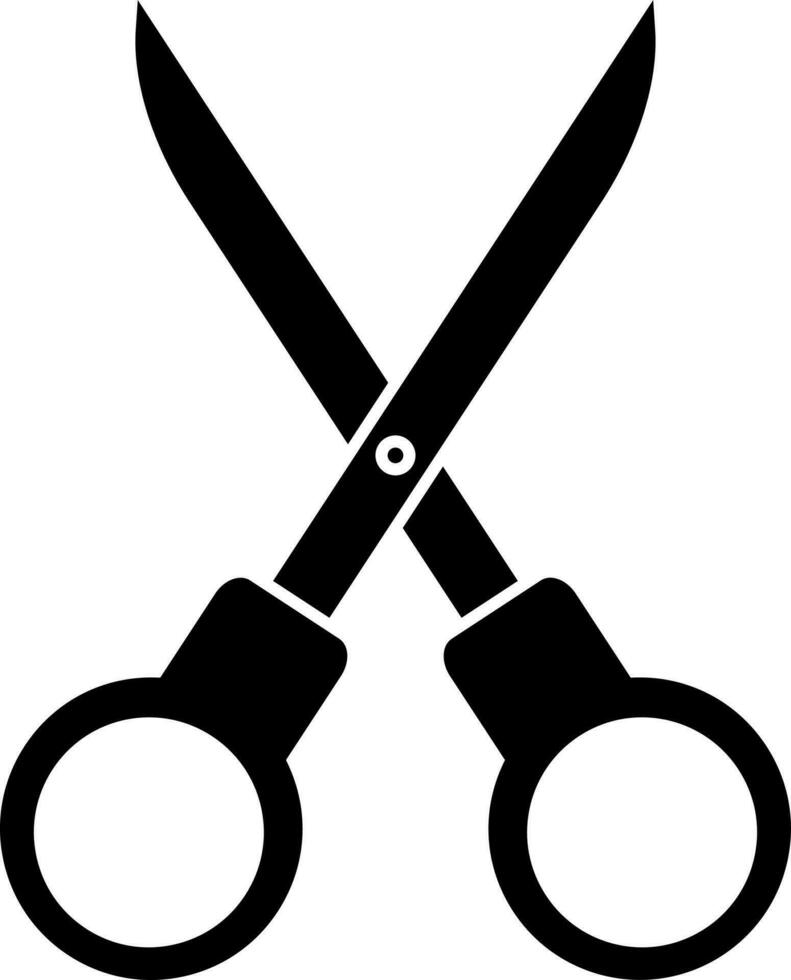 Isolated scissors glyph icon or symbol. vector