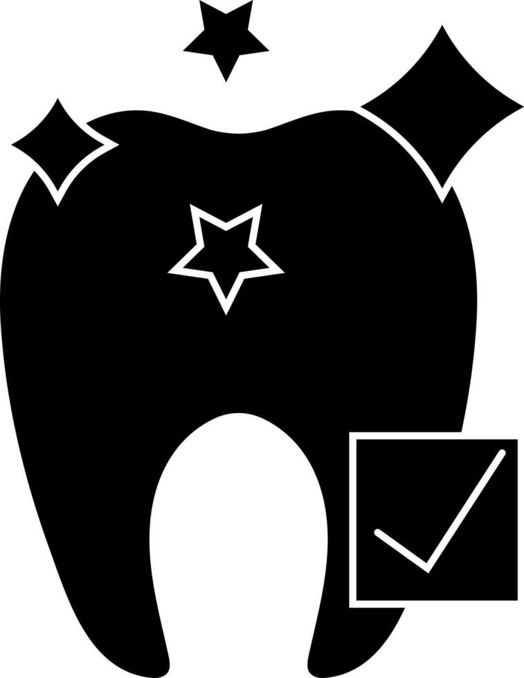 Black and White clean tooth icon in flat style. vector