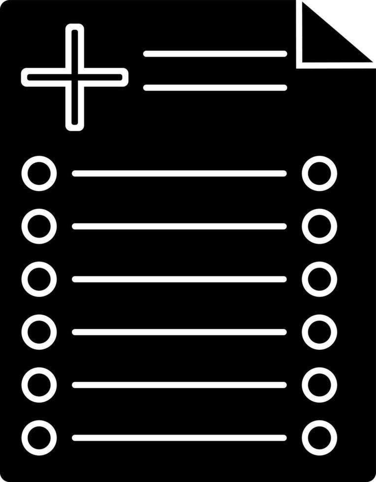 Glyph icon or symbol of dental report. vector