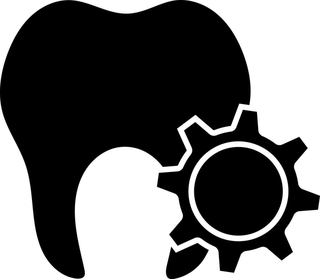 glifo icono o símbolo de diente ajuste. vector