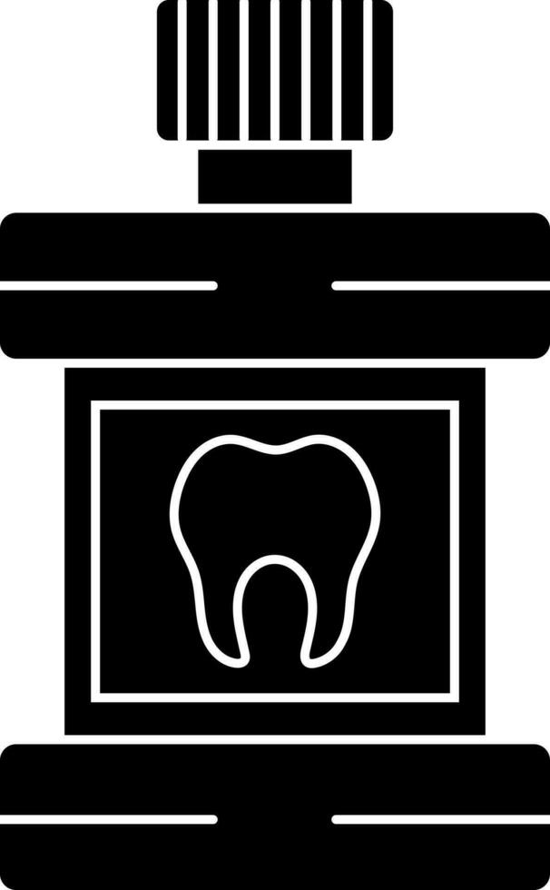 Mouthwash lquid icon in Black and White color. vector