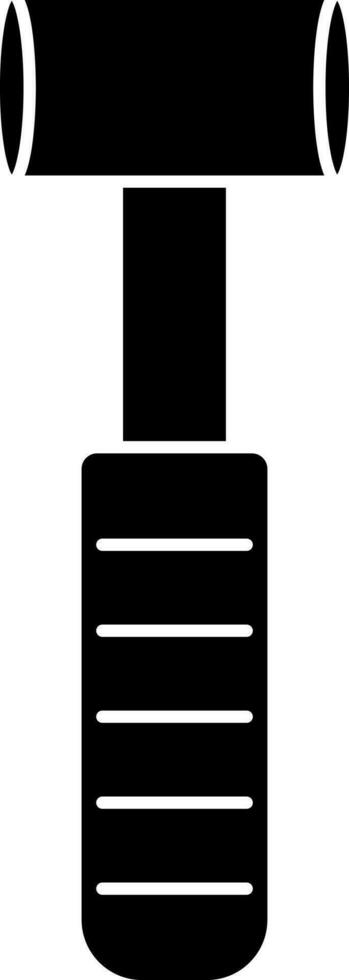 glifo icono o símbolo de martillo en negro y blanco color. vector
