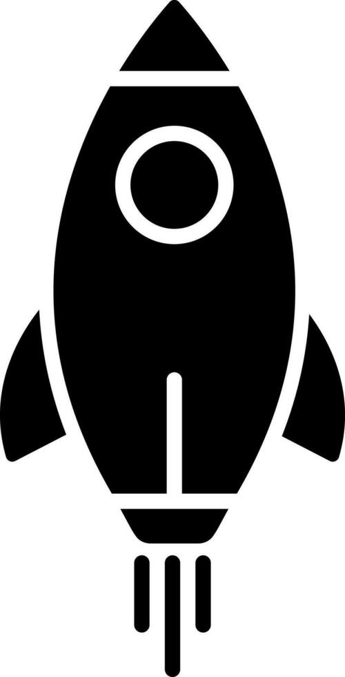 Rocket icon or symbol in Black and White color. vector