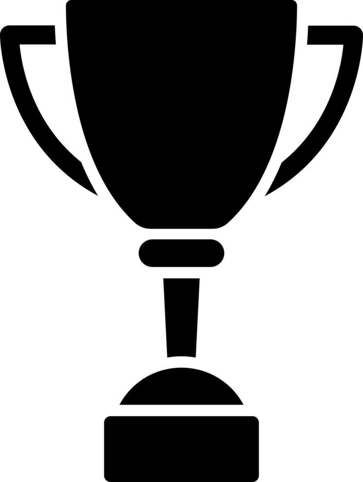 Black and White illustration of trophy cup icon. vector