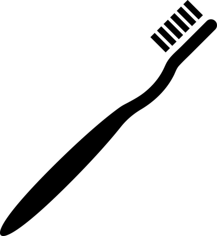 Illustration of toothbrush icon in Black and White color. vector