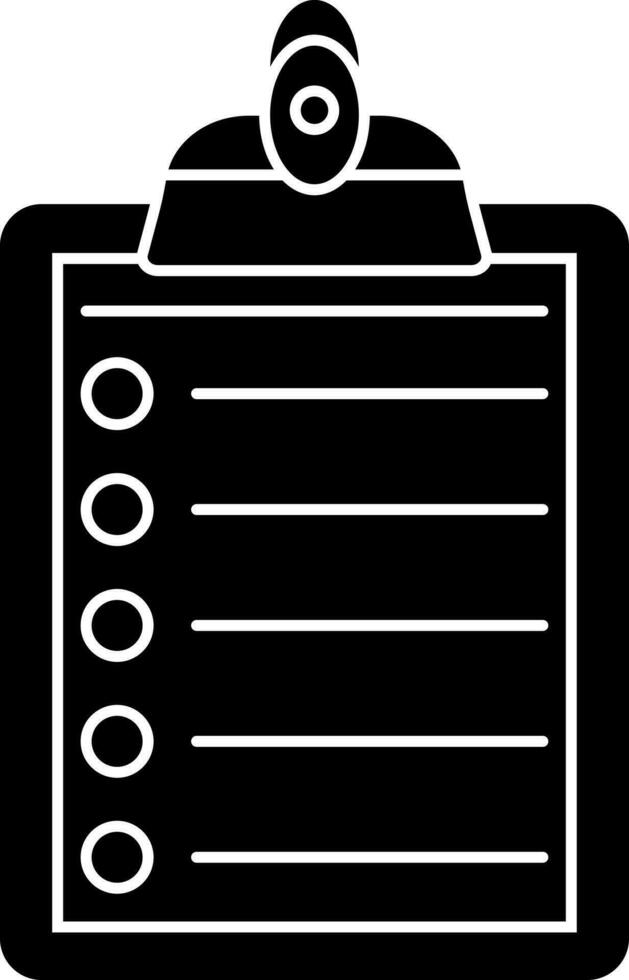 Black and White clipboard in flat style. vector