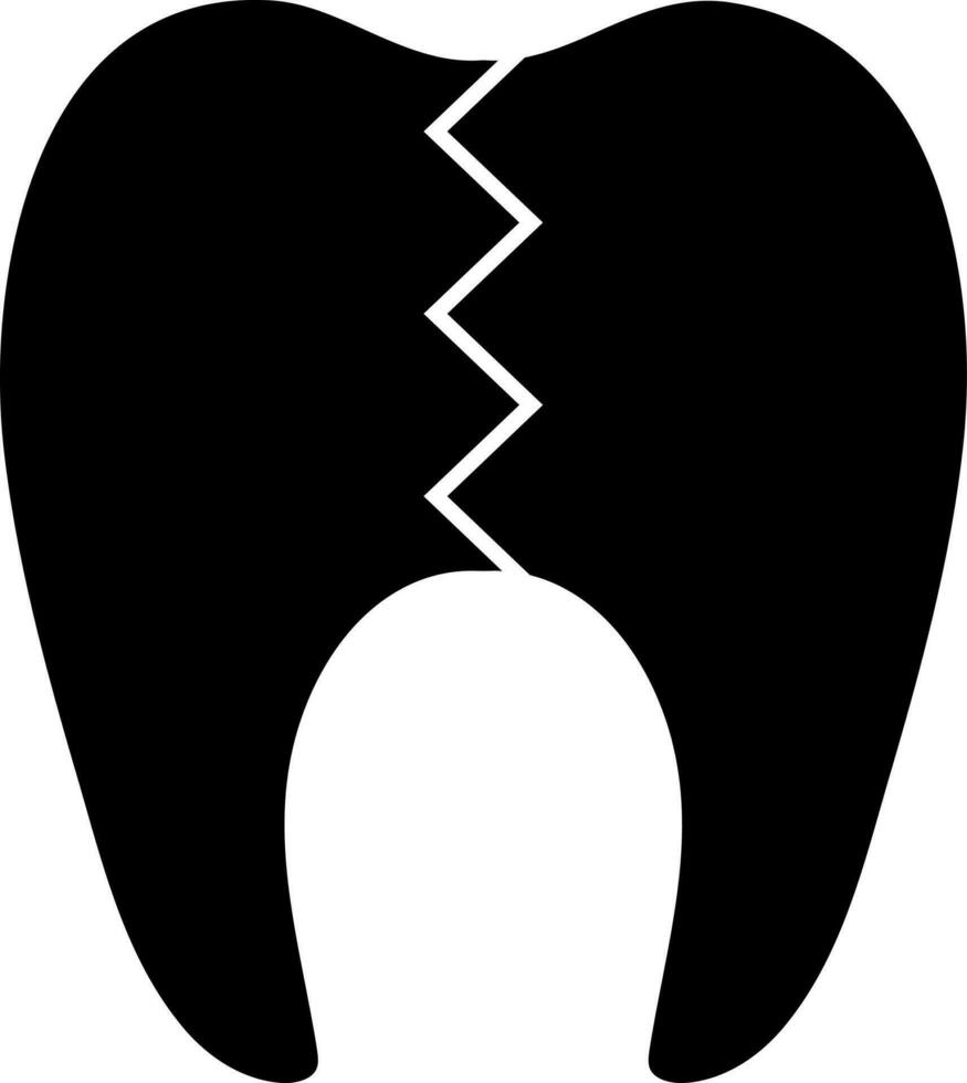 Illustration of cracked tooth icon. vector