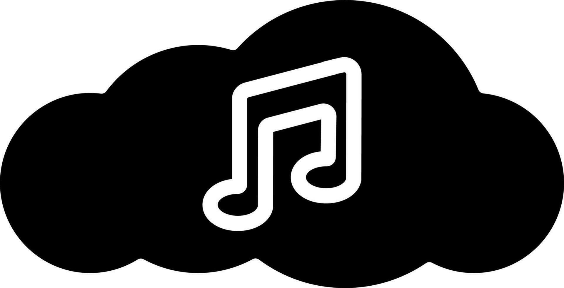 Music note on black cloud. vector