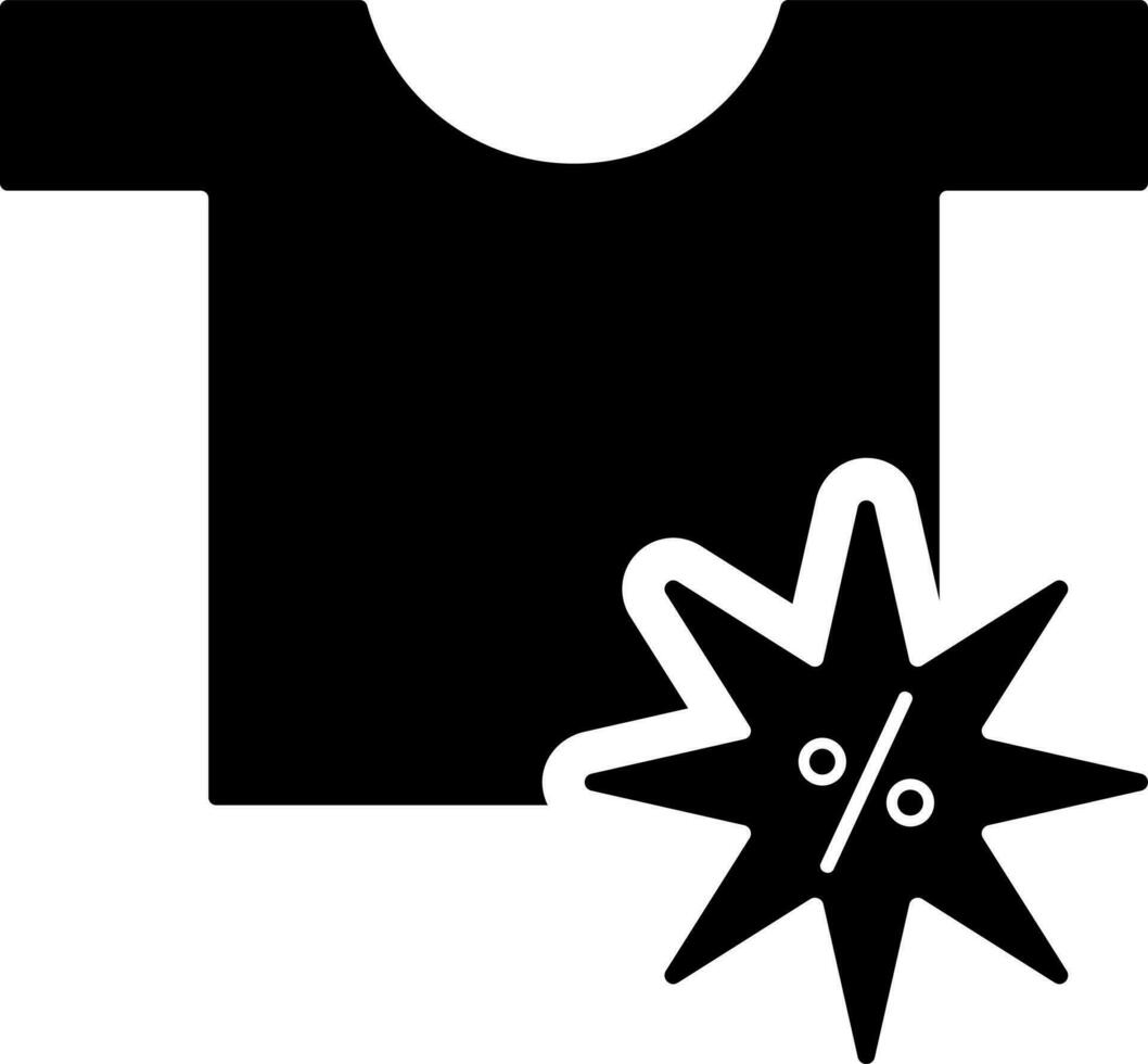 negro y blanco ilustración de camiseta con precio descuento pegatina icono. vector