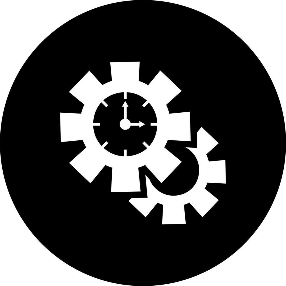 Time setting glyph icon or symbol. vector