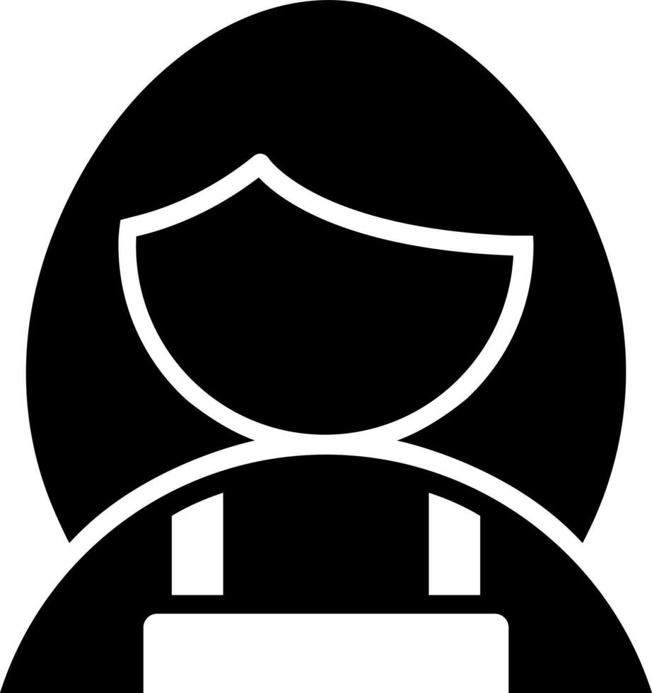 Glyph illustration of maid icon. vector