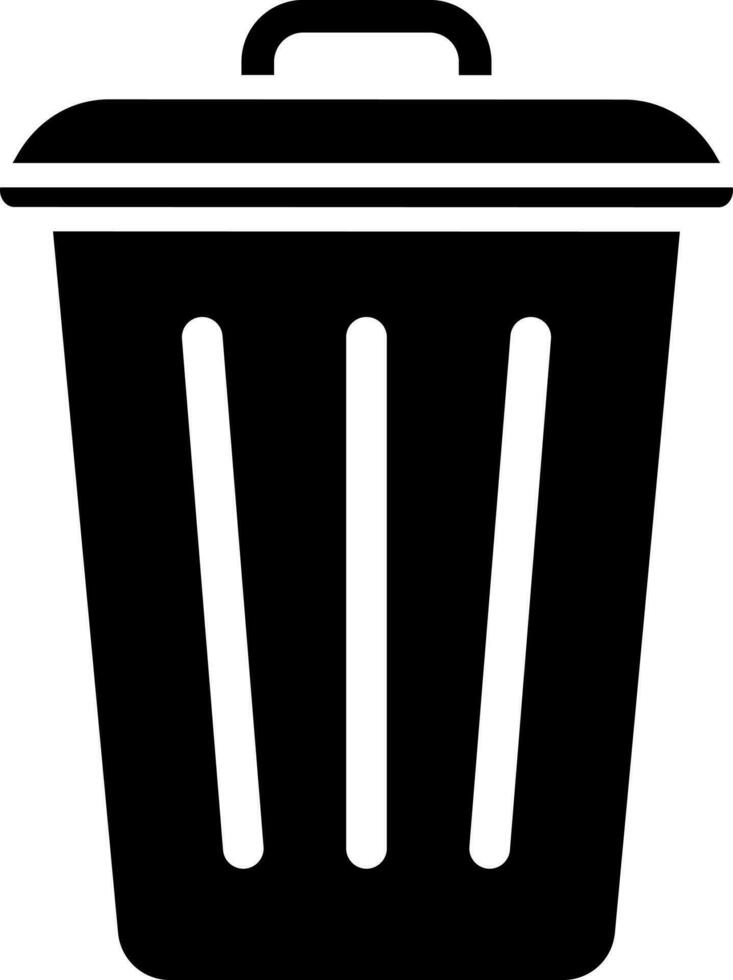 Glyph illustration of trash icon. vector