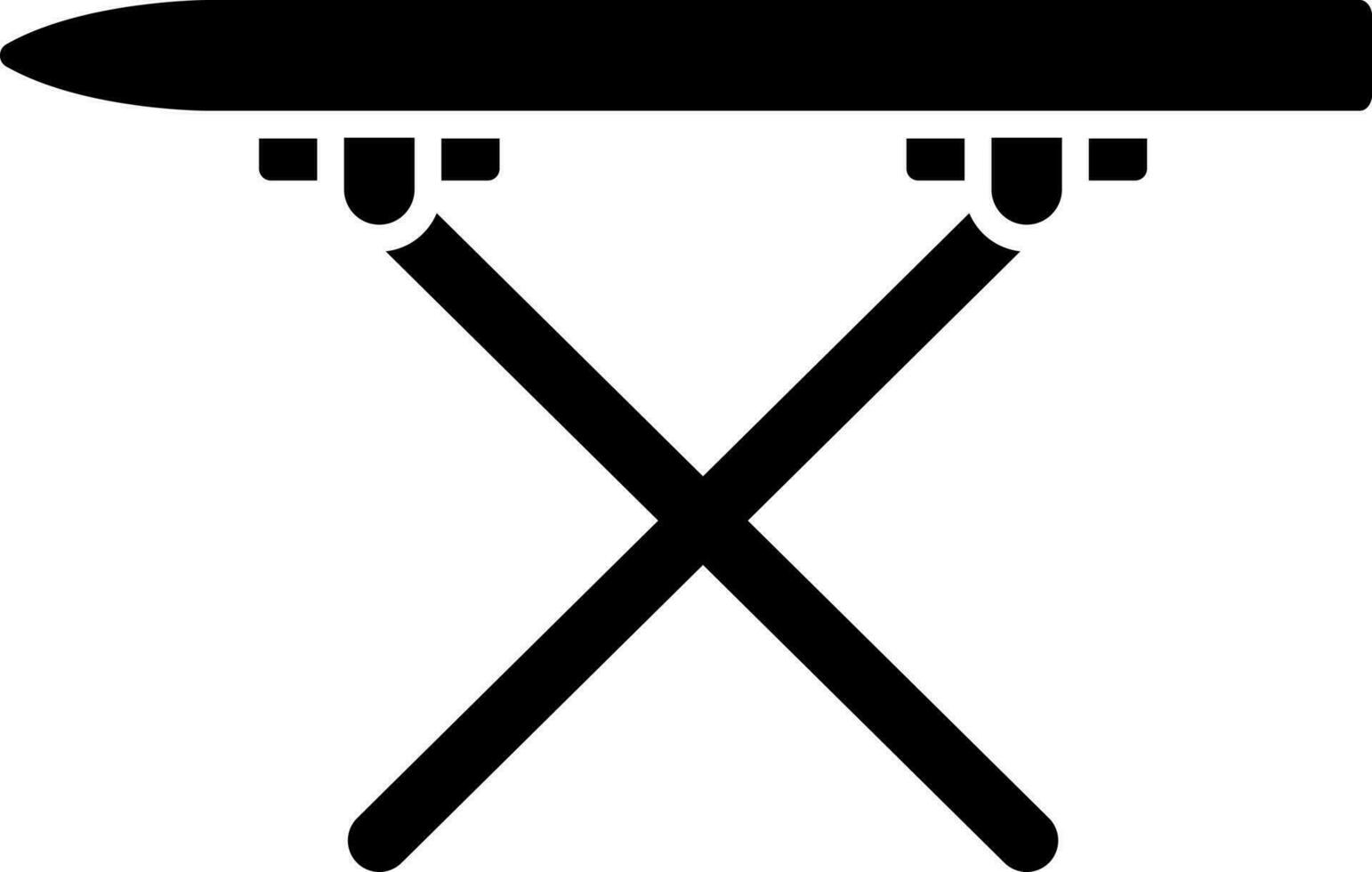 Ironing board icon in Black and White color. vector