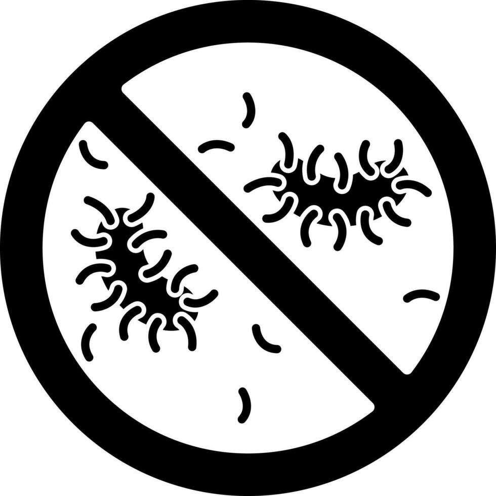 Glyph antibacterial icon in flat style. vector