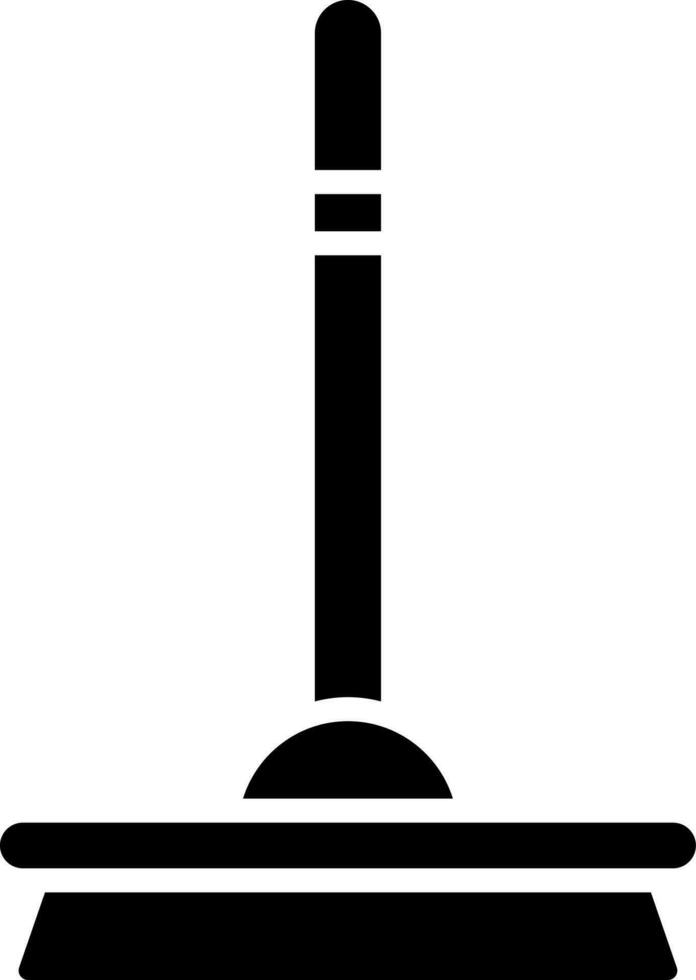 Black and White illustration of floor wiper icon. vector
