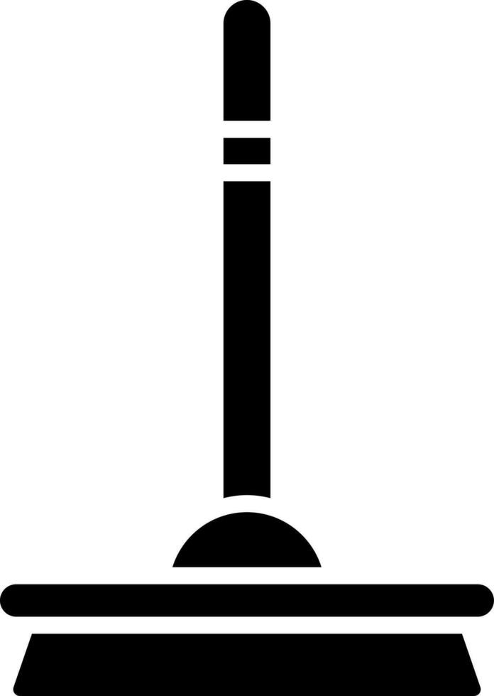 Black and White illustration of floor wiper icon. vector