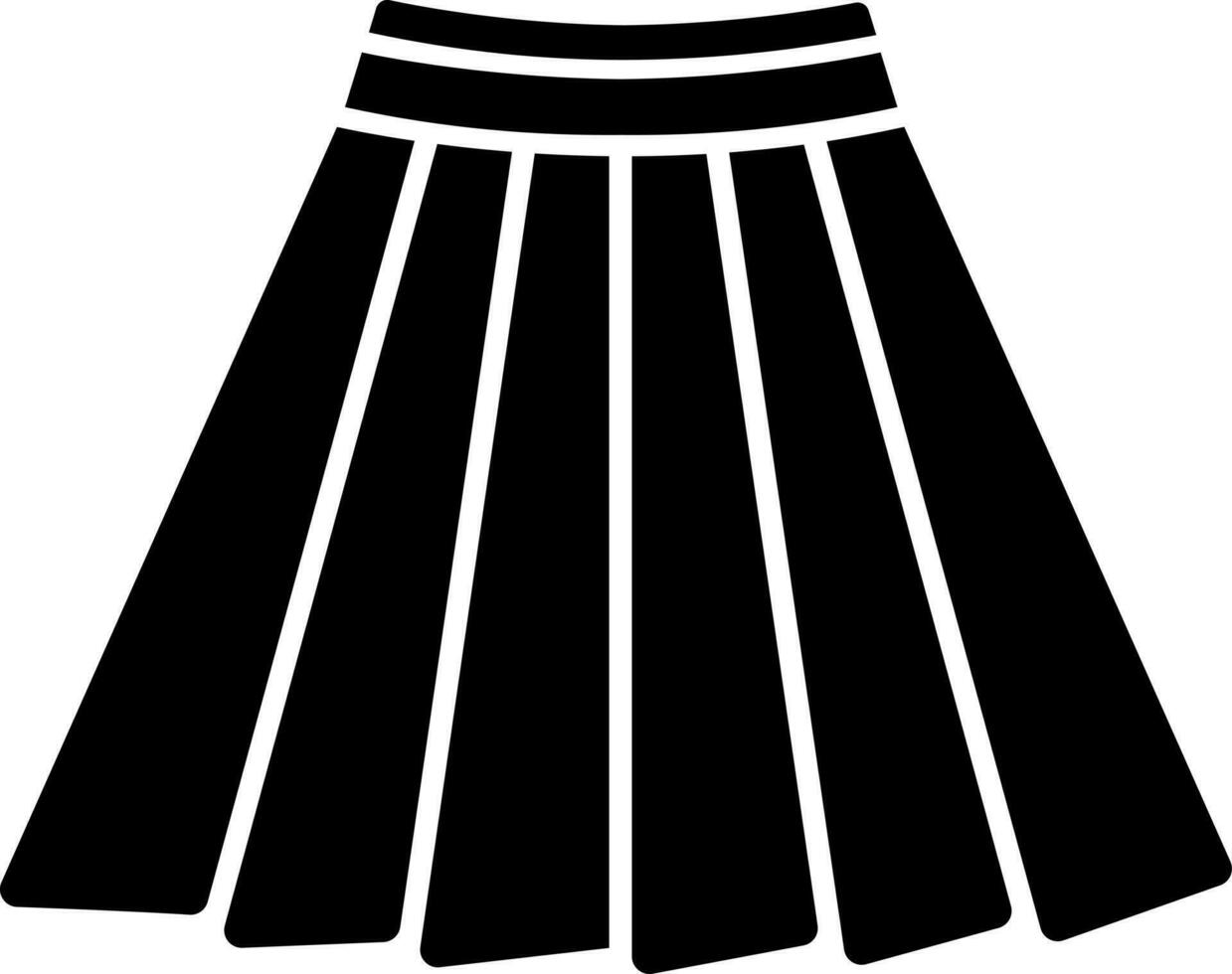 Black and White skirt icon in flat style. vector