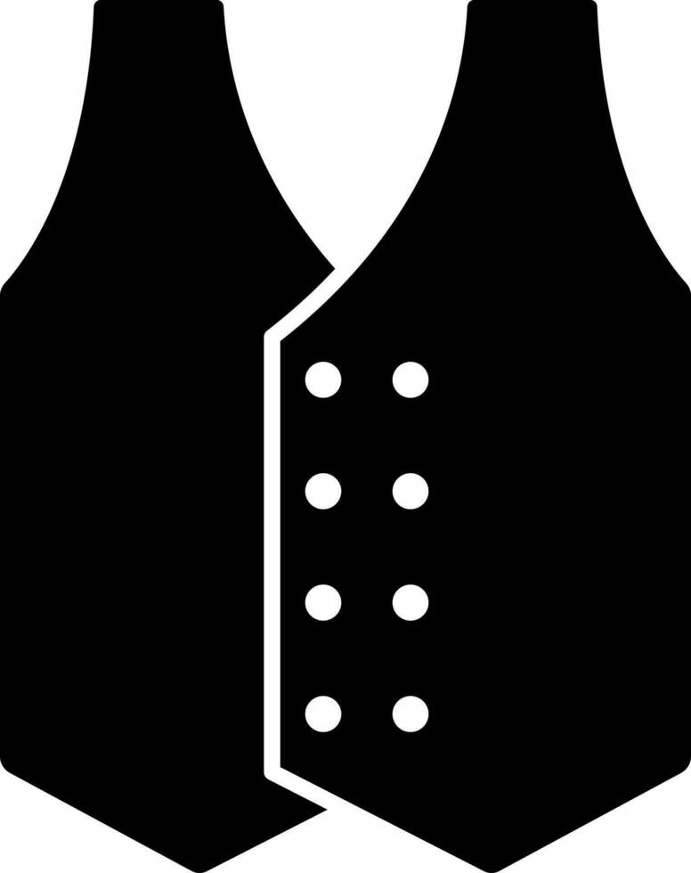 Black and White illustration of suit vest icon. vector