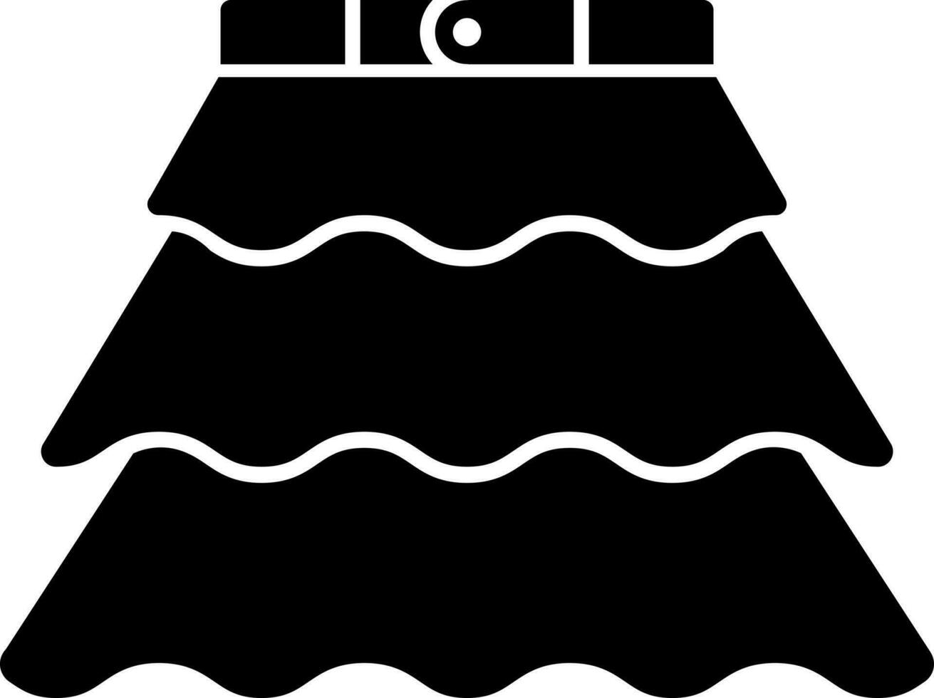 Skirt icon or symbol in Black and White color. vector