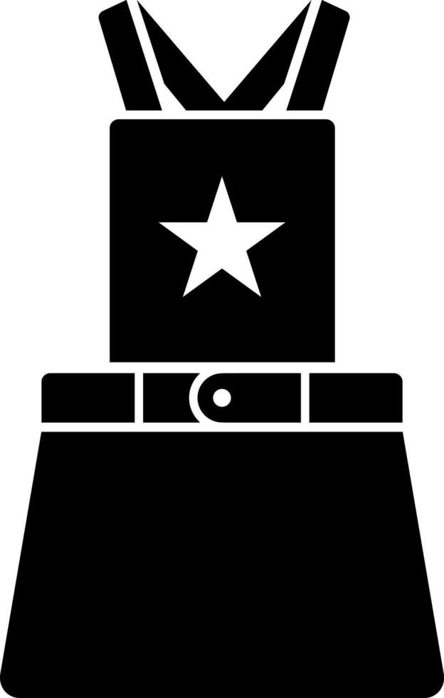 Dungaree dress glyph icon or symbol. vector