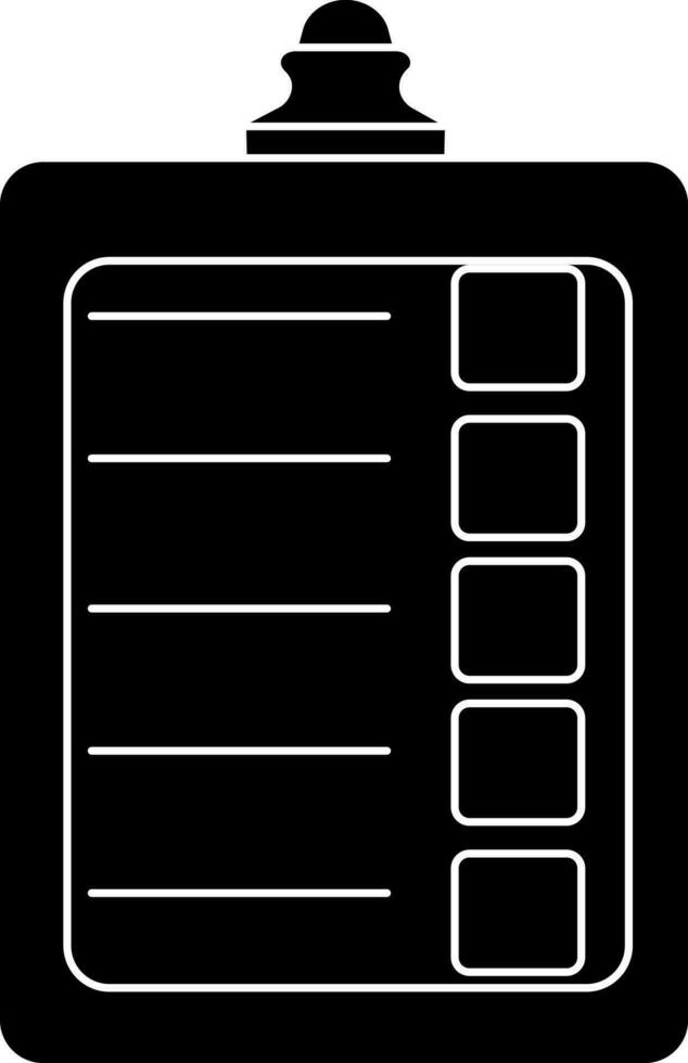 Flat style blank clipboard in black and white color. vector