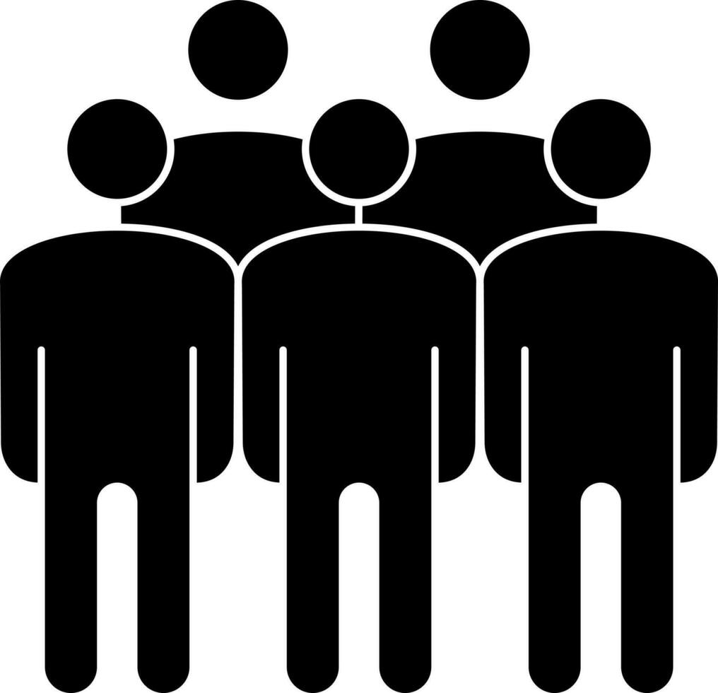Flat style solidarity icon in black color. vector