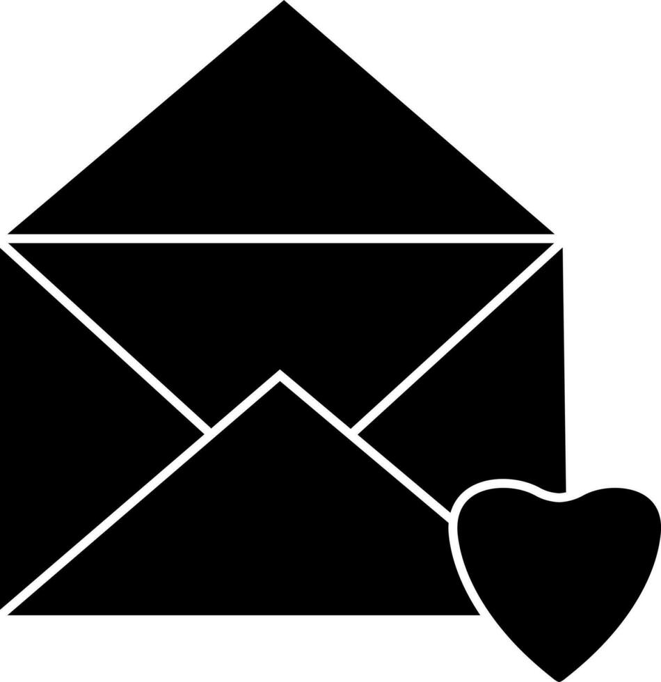 Glyph icon or symbol of charity mail. vector